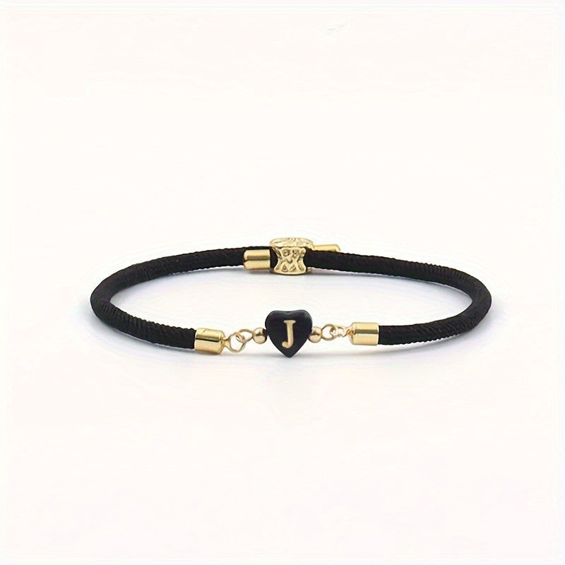Classy Black Initial Love Bracelet