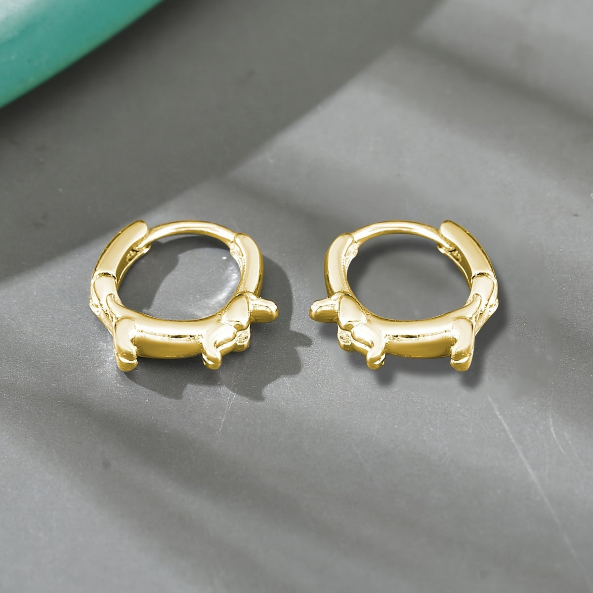 Dainty Dachshund Hoop Earrings