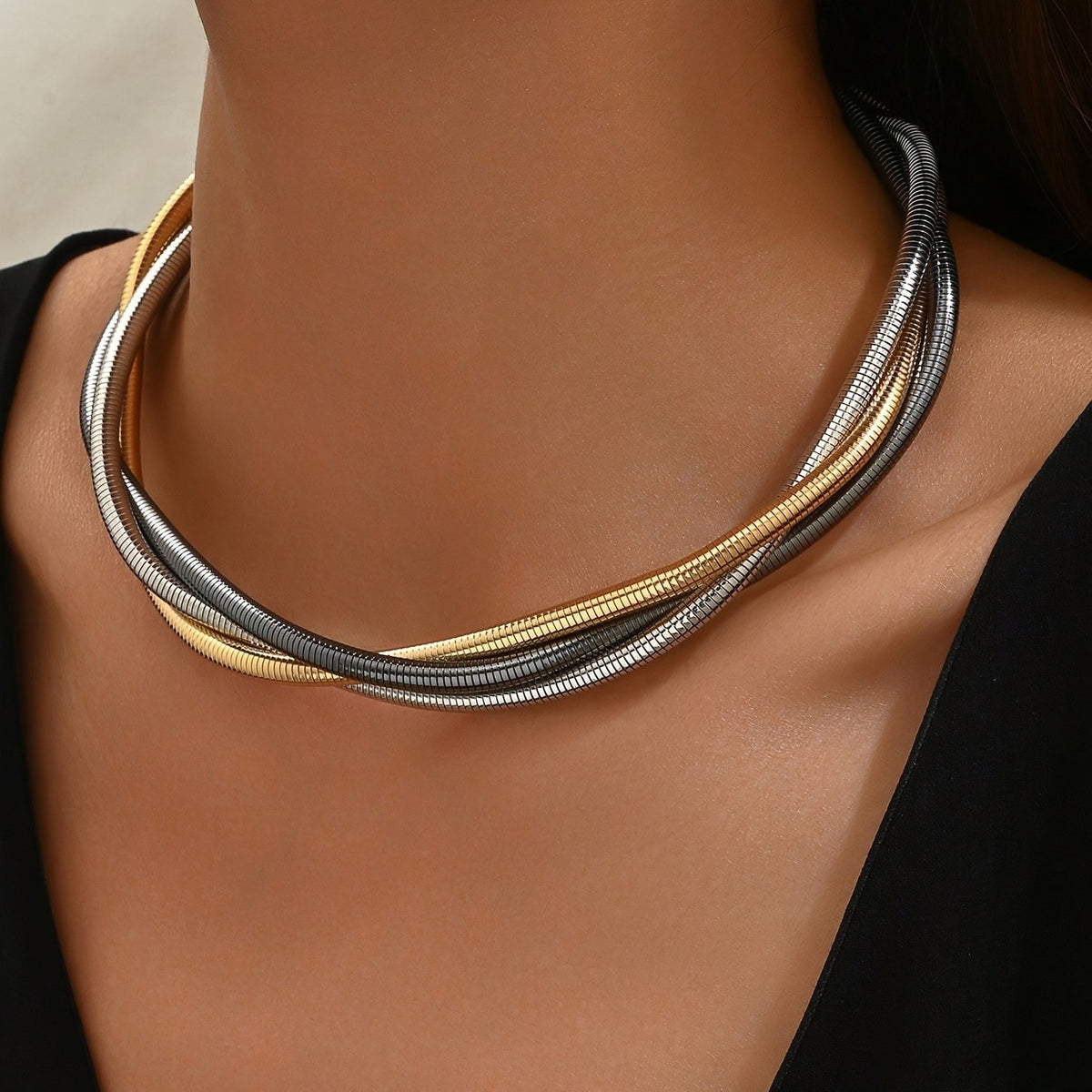 Classy Layered Snake Chain Necklace