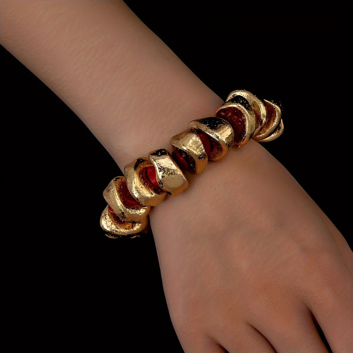 Elegant Twisted Red Inlay Bracelet
