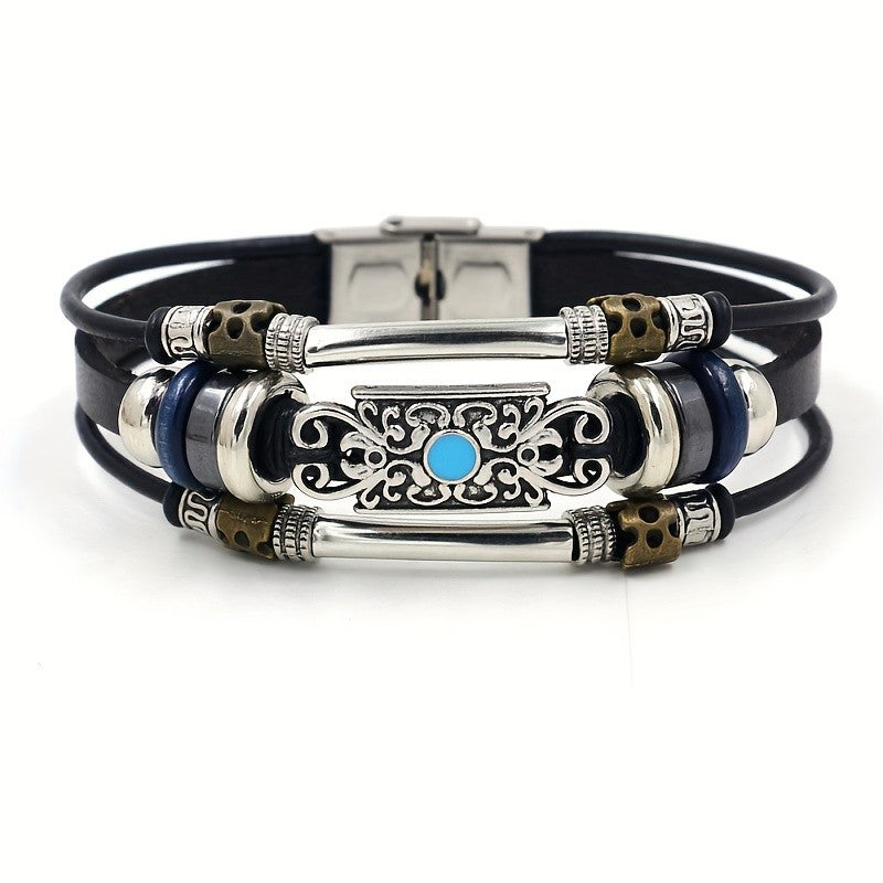 Boho Vintage Turquoise Bar Bracelet Set