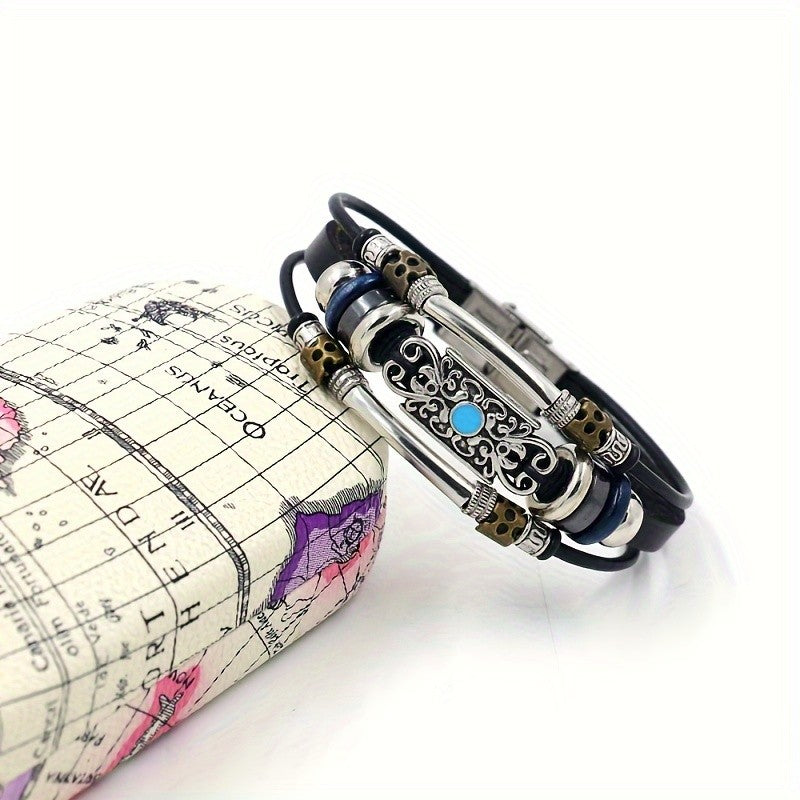 Boho Vintage Turquoise Bar Bracelet Set
