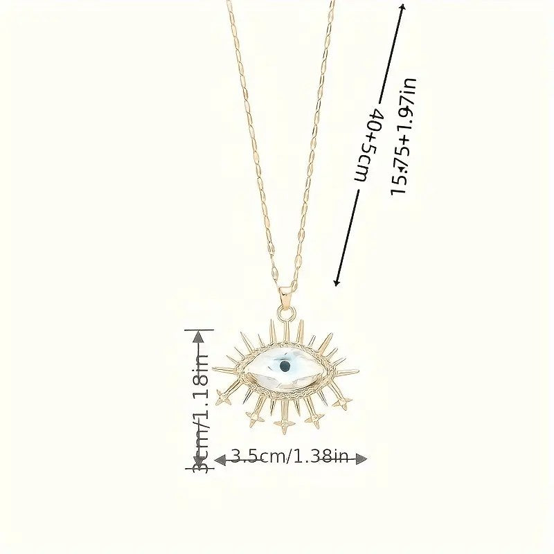 Classy Zirconia Rayed Eye Pendant