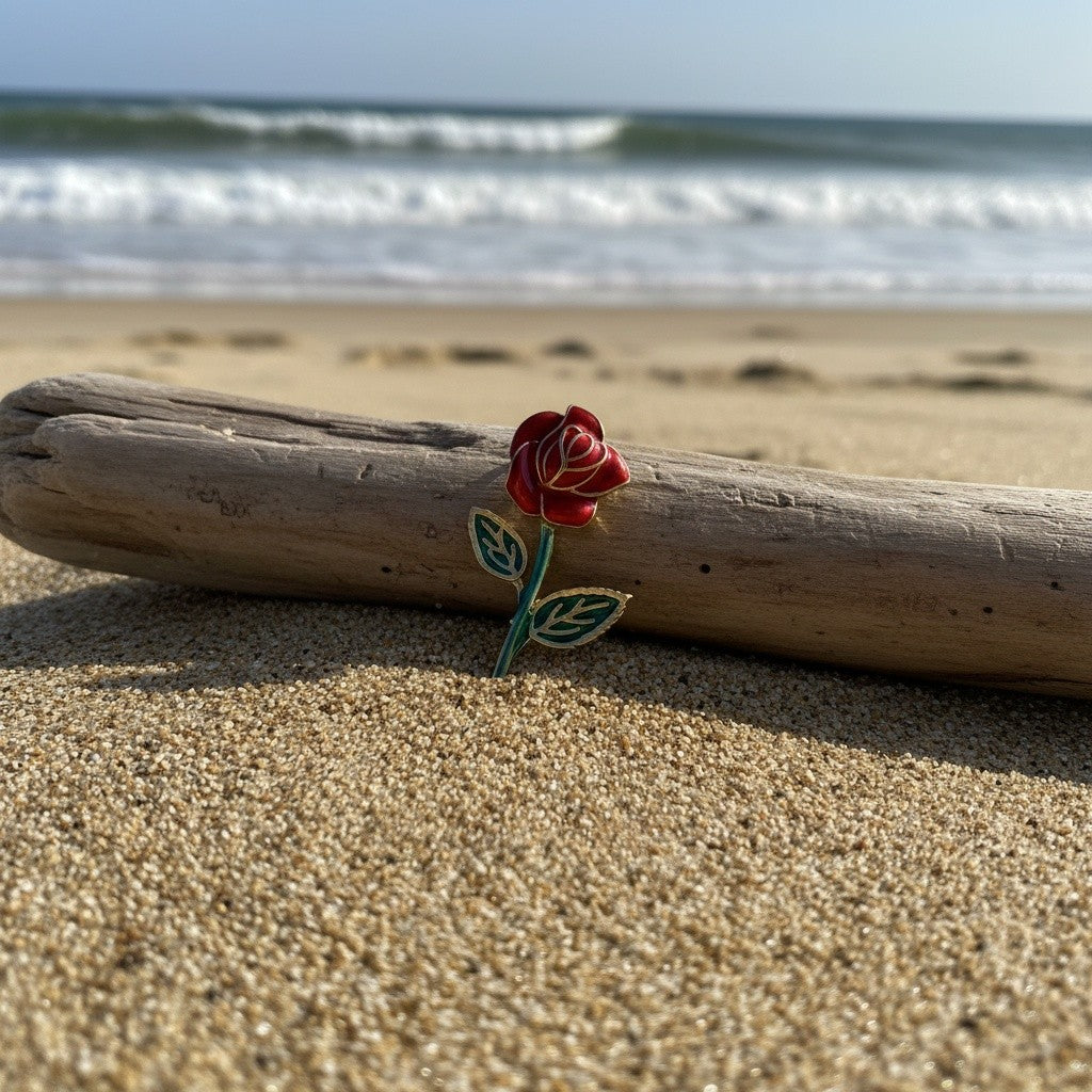 Romantic Red Rose Stud Earrings