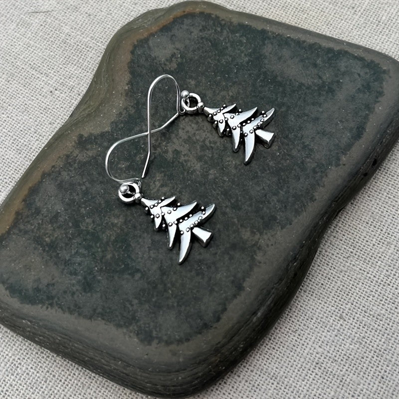 Vintage Christmas Tree Dangle Earrings