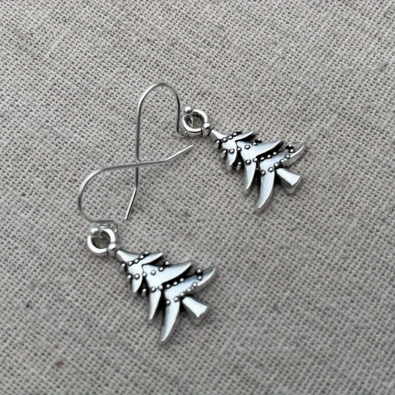 Vintage Christmas Tree Dangle Earrings