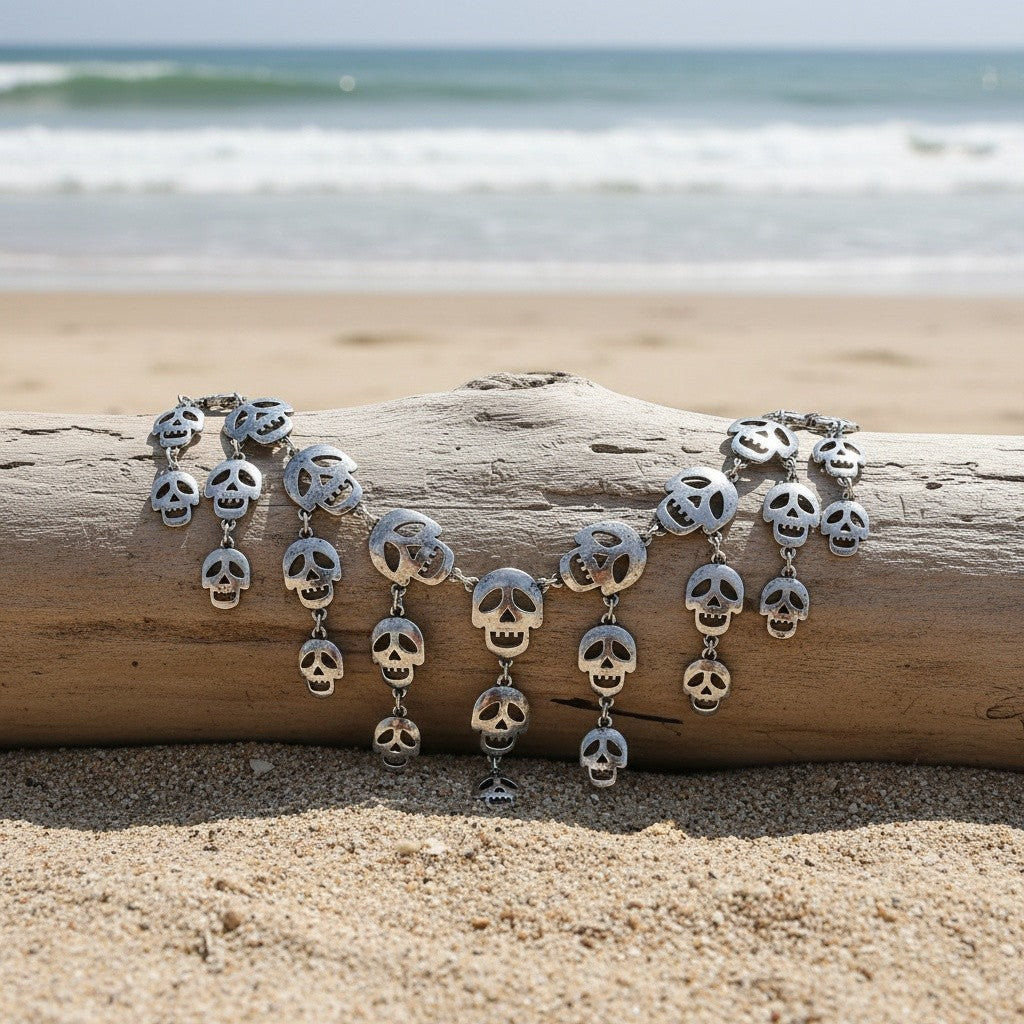 Vintage Gothic Skull Statement Necklace