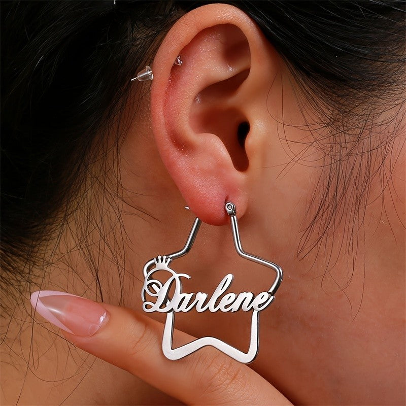 Elegant Star Name Earrings