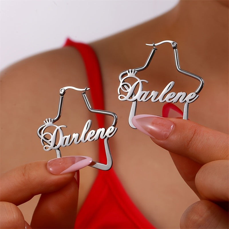Elegant Star Name Earrings