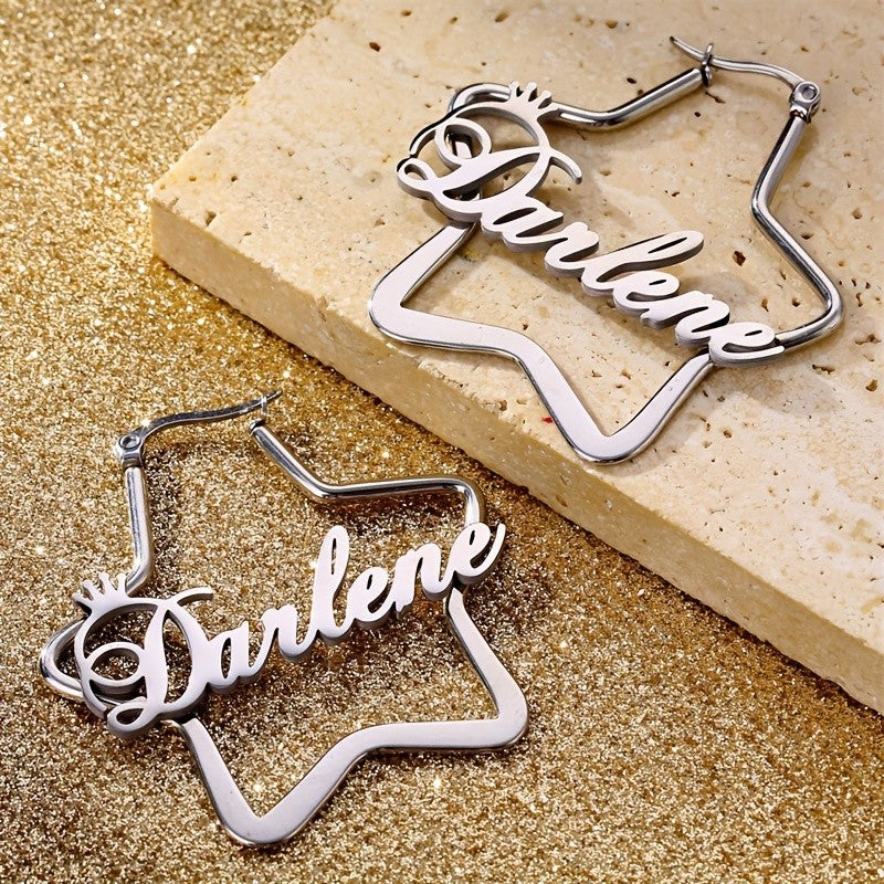 Elegant Star Name Earrings