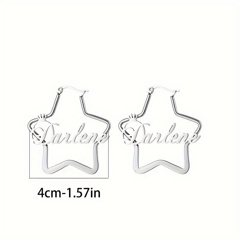 Elegant Star Name Earrings