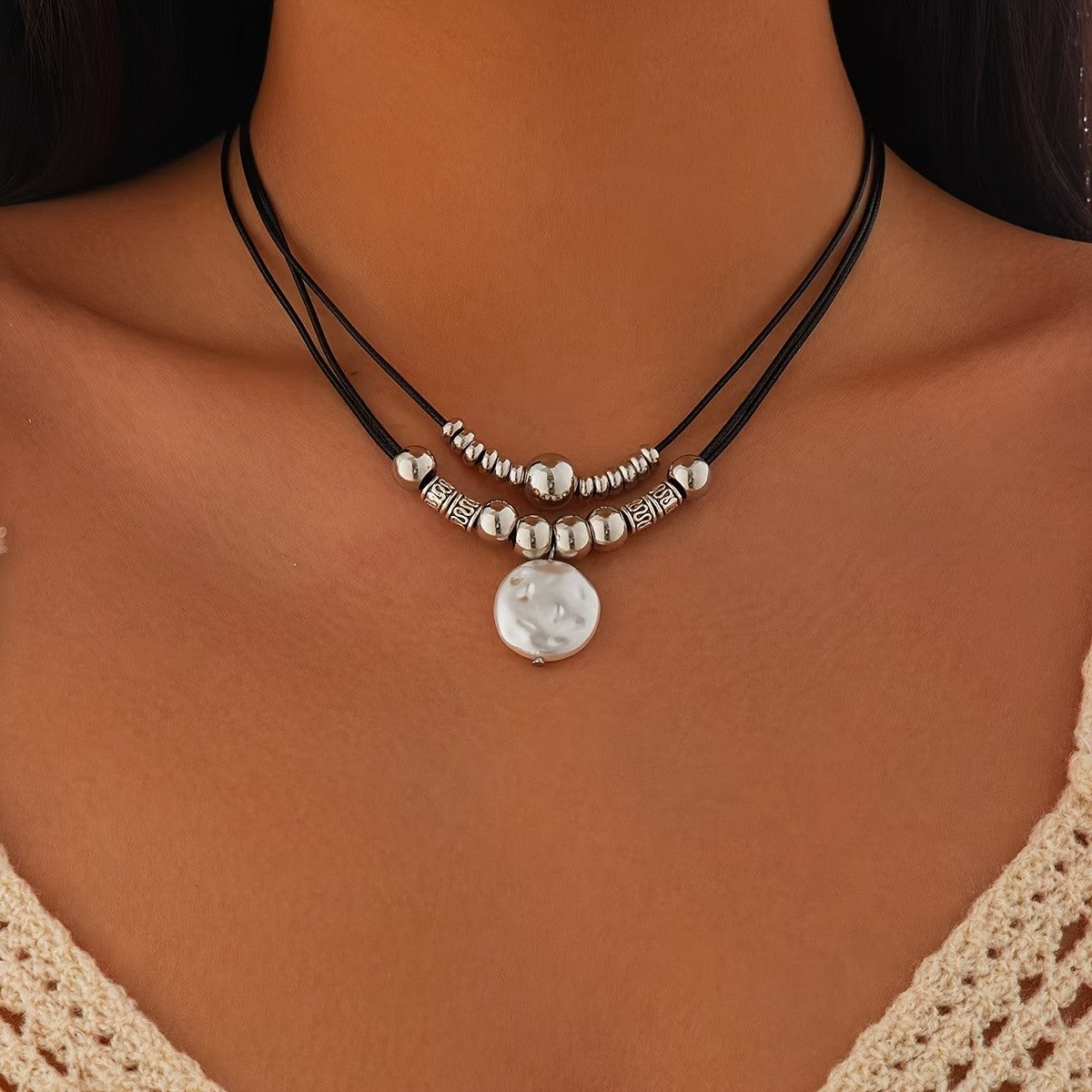 Elegant Adjustable Moon Phase Choker Necklace