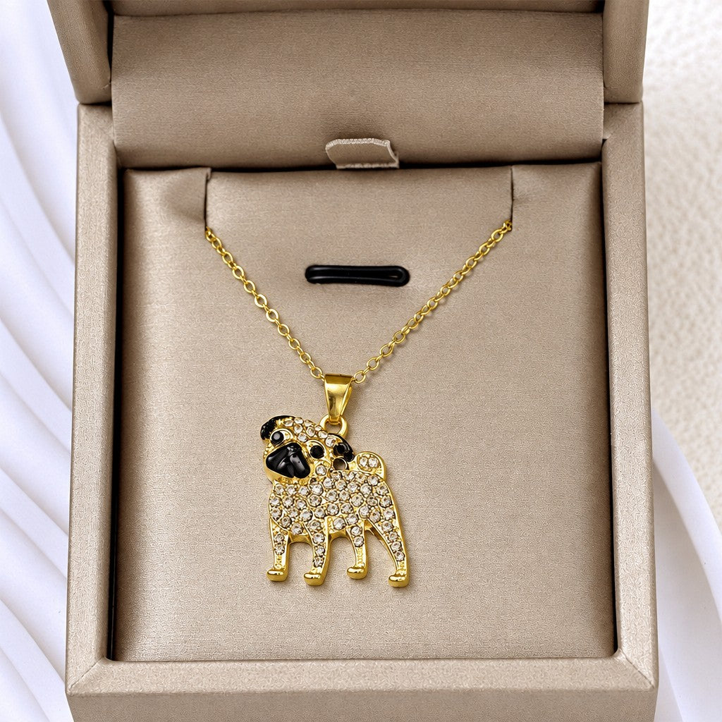 Dainty Pug Pendant Necklace