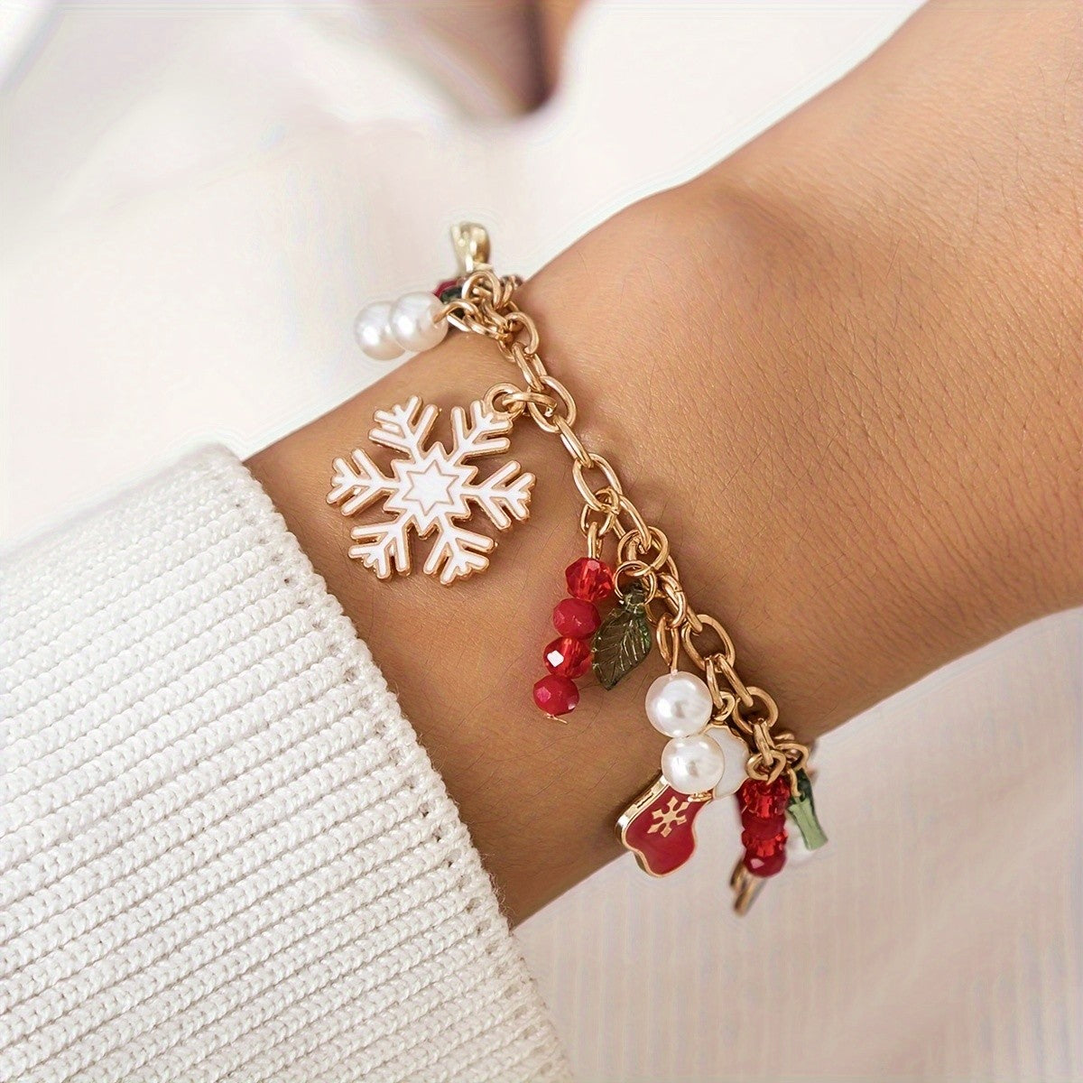 Festive Snowflake Charm Bracelet