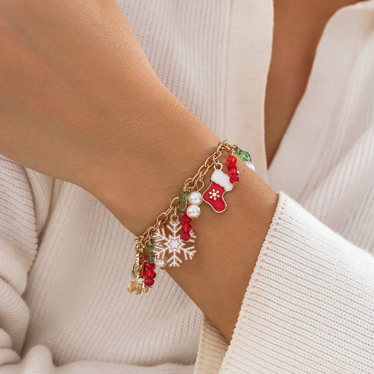 Festive Snowflake Charm Bracelet
