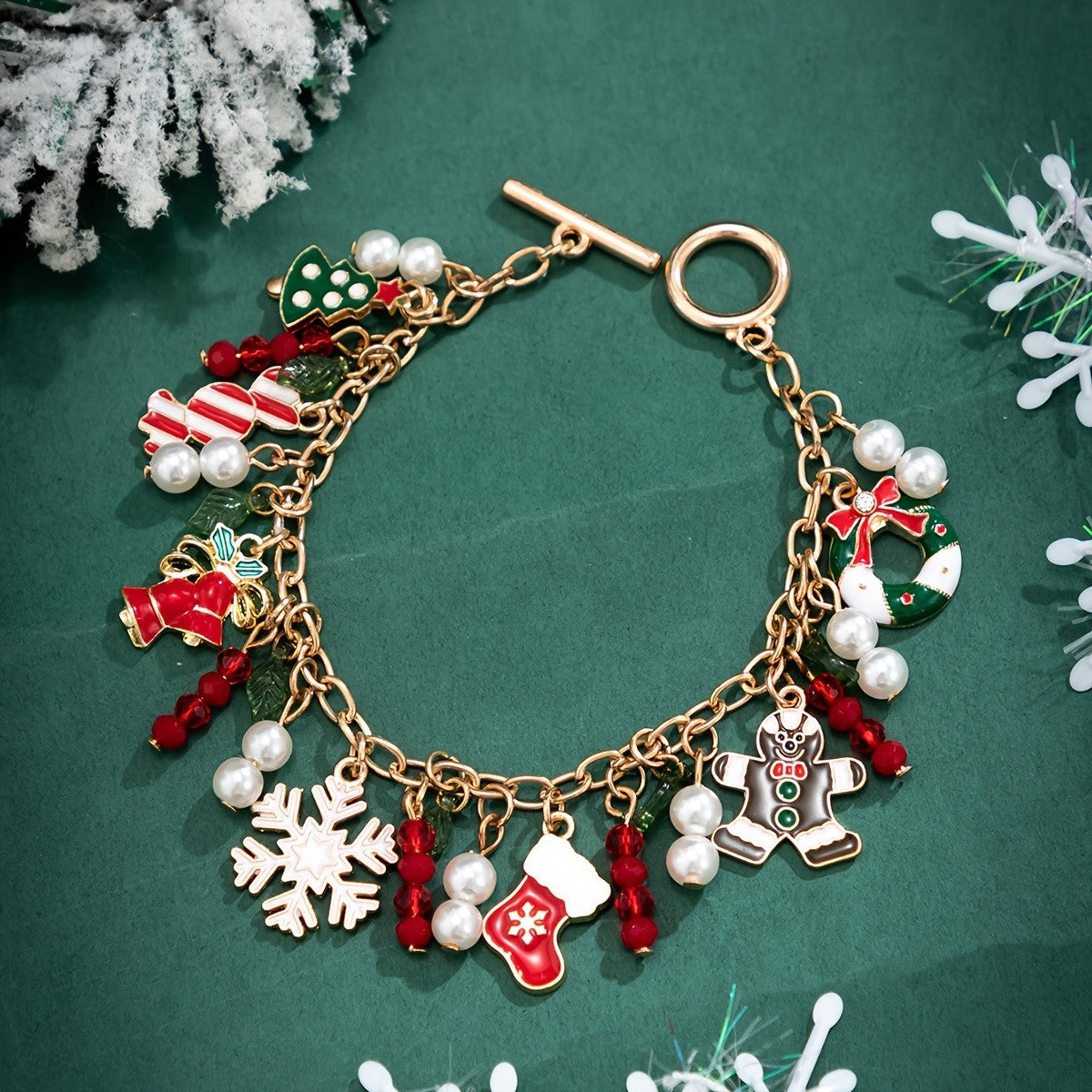 Festive Snowflake Charm Bracelet
