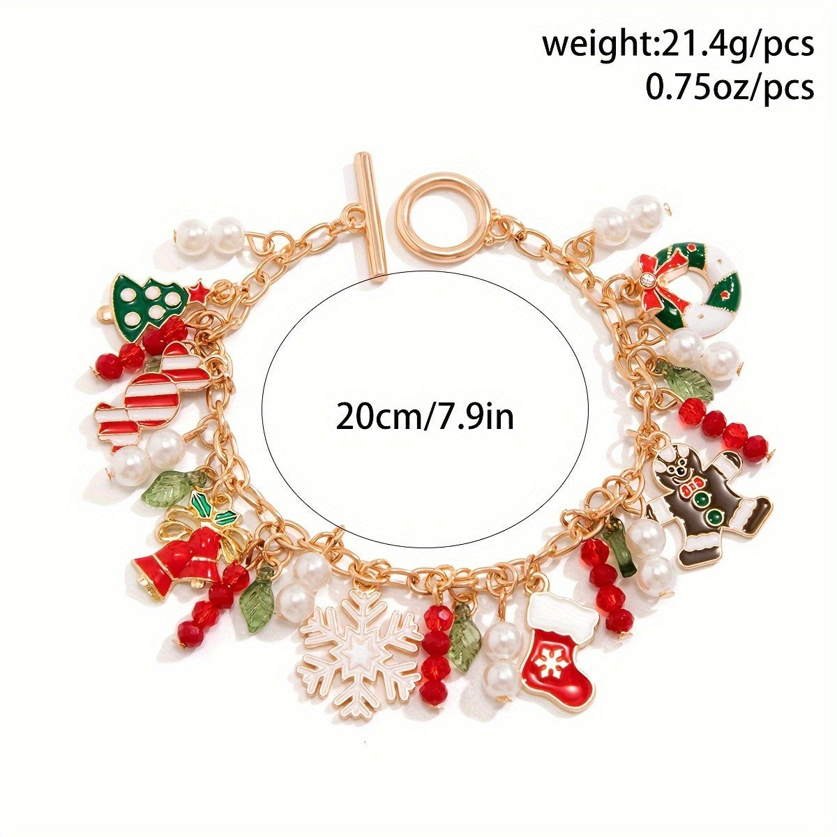 Festive Snowflake Charm Bracelet