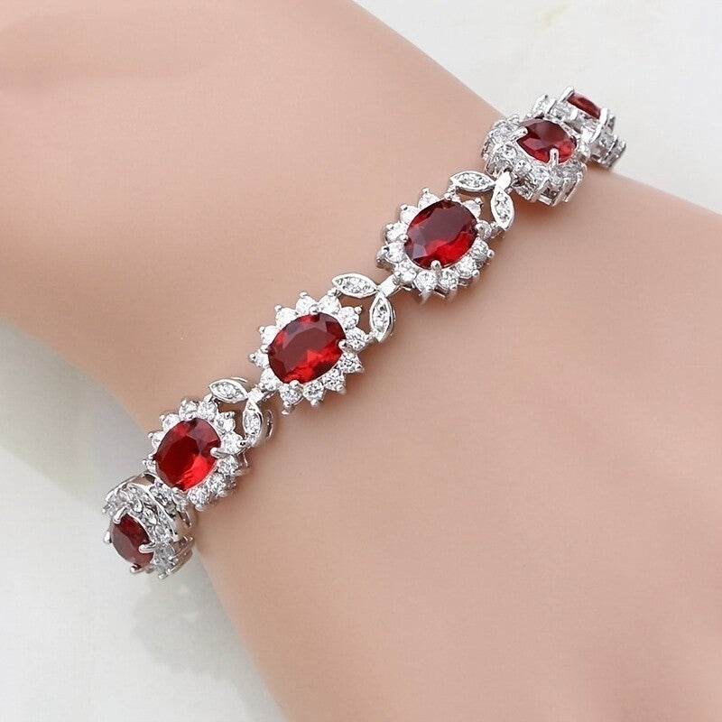 Elegant Blue Oval Zircon Bracelet