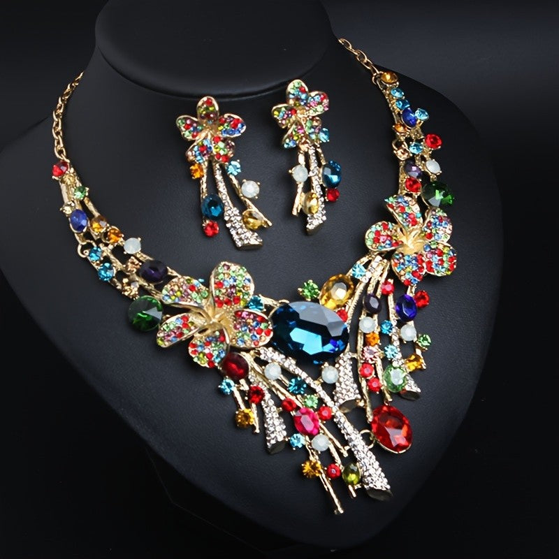 Boho Vibrant Floral Necklace Set