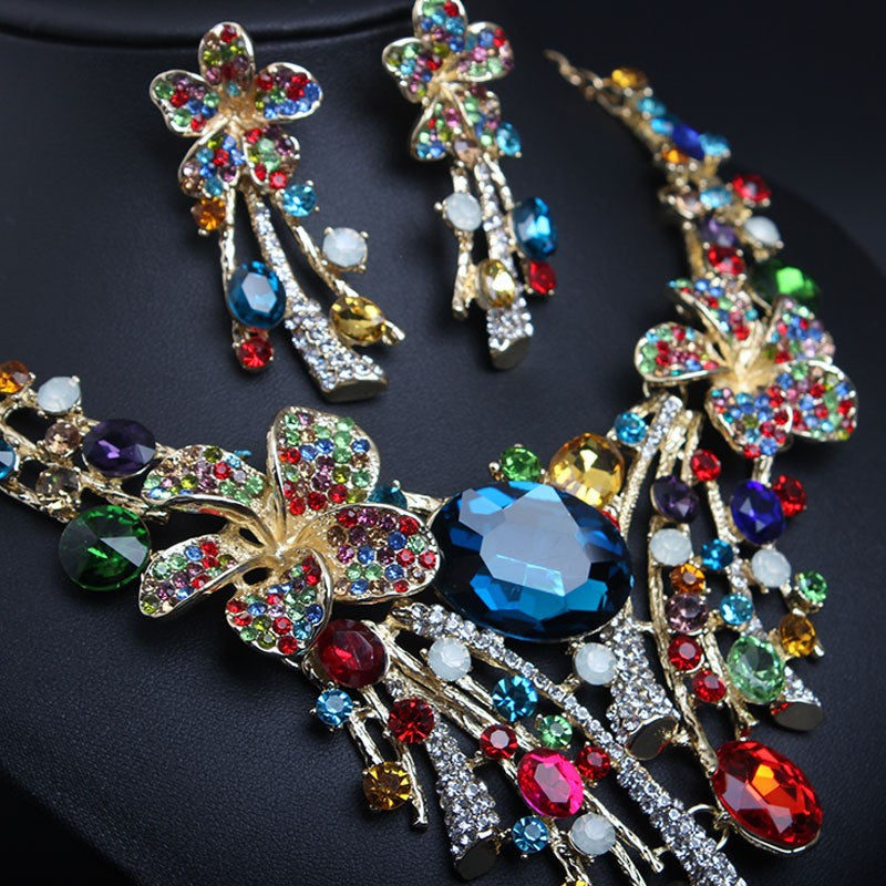 Boho Vibrant Floral Necklace Set