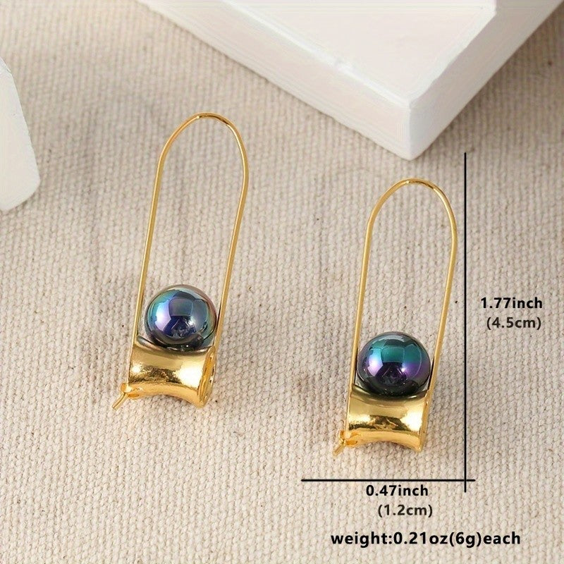 Classy Dark Pearl Arch Earrings