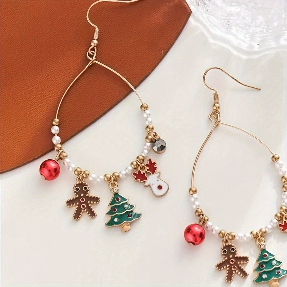 Festive Christmas Tree Charm Earrings
