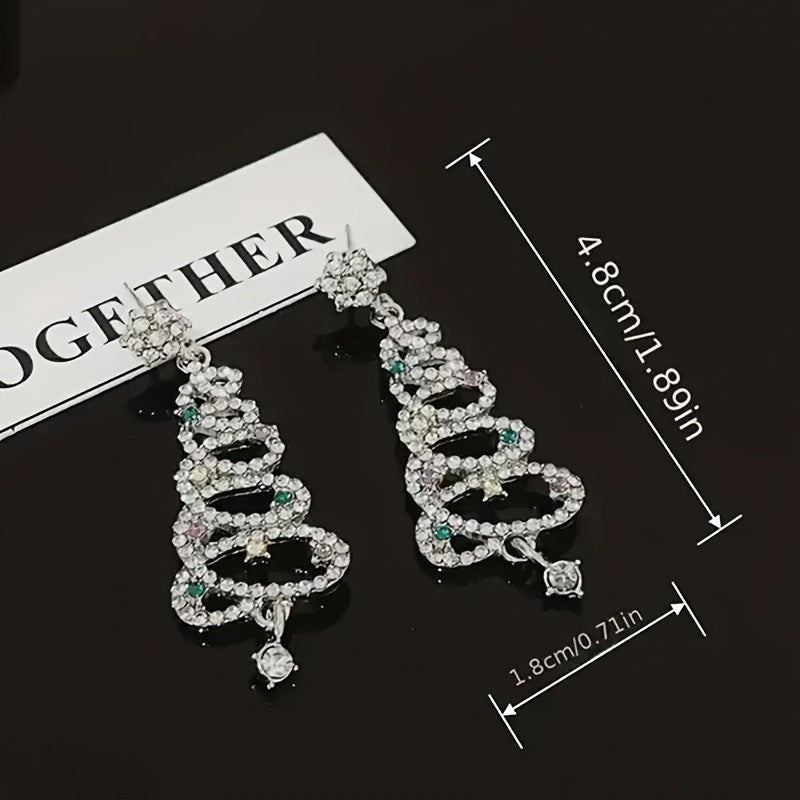 Elegant Christmas Tree Drop Earrings