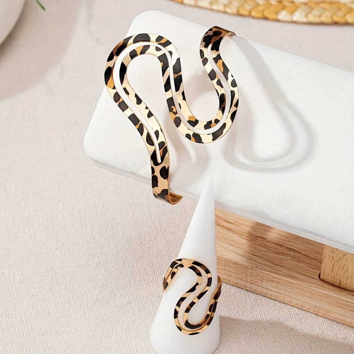 14k Boho Leopard Snake Ring