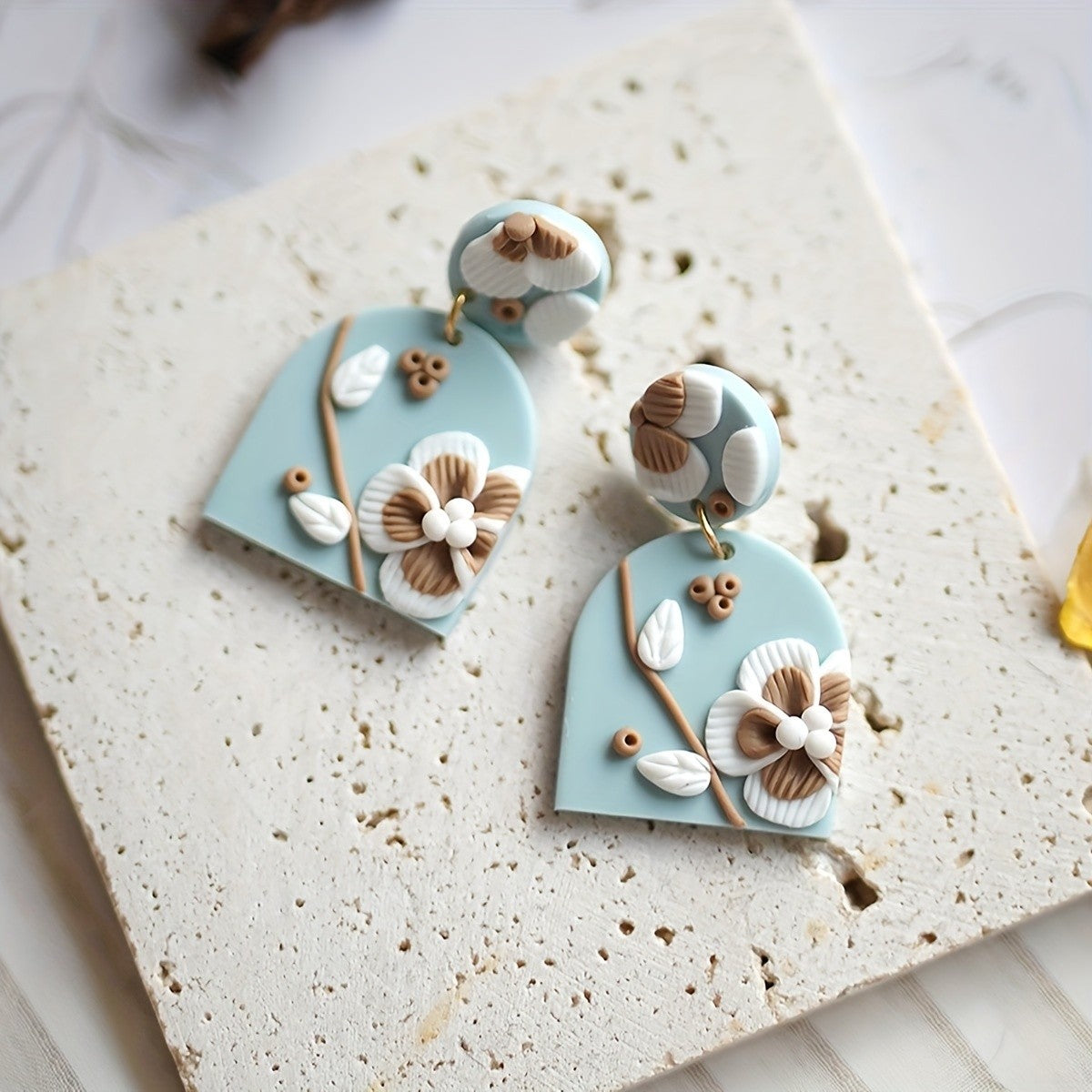 Boho Floral Polymer Clay Earrings