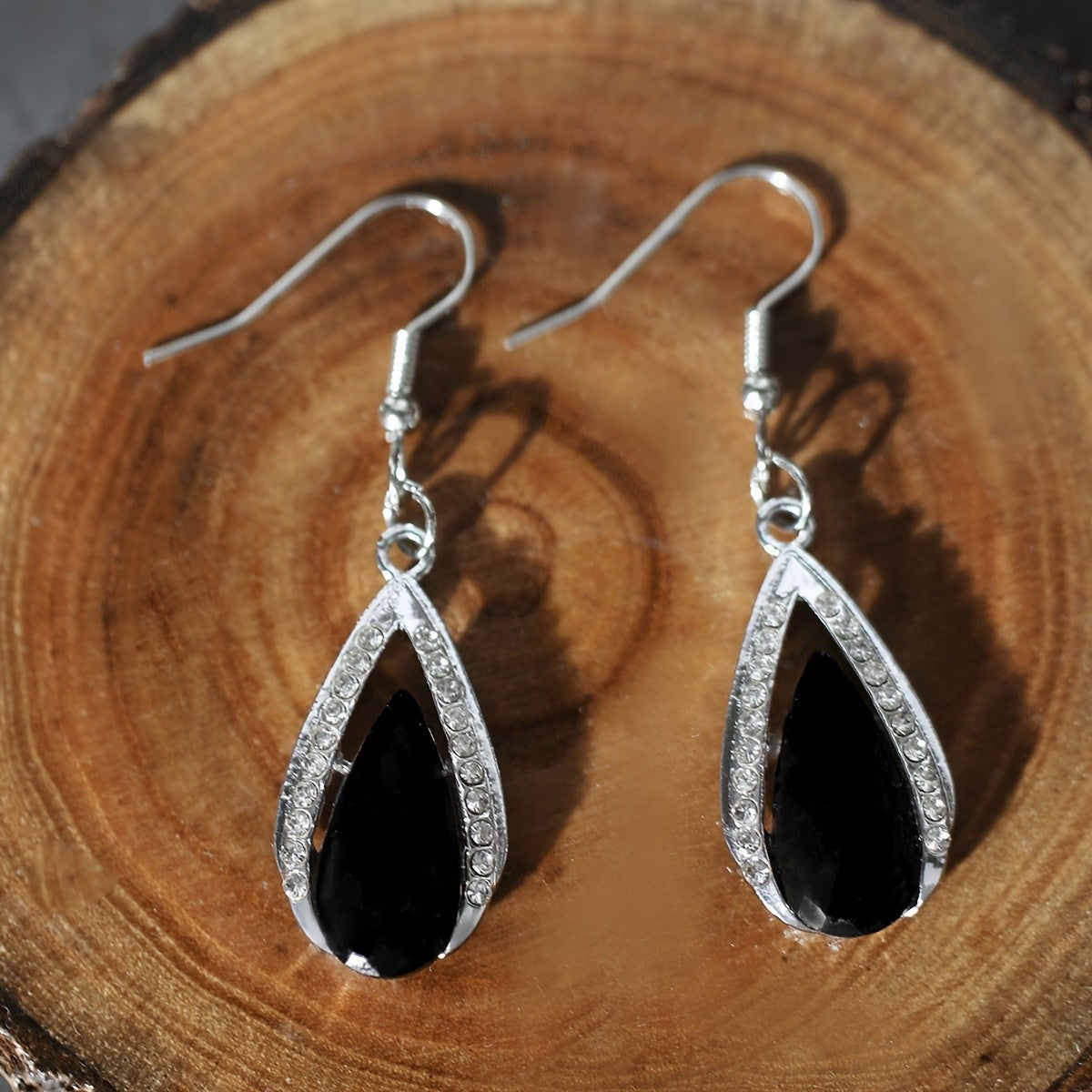 Romantic Red Teardrop Crystal Dangle Earrings