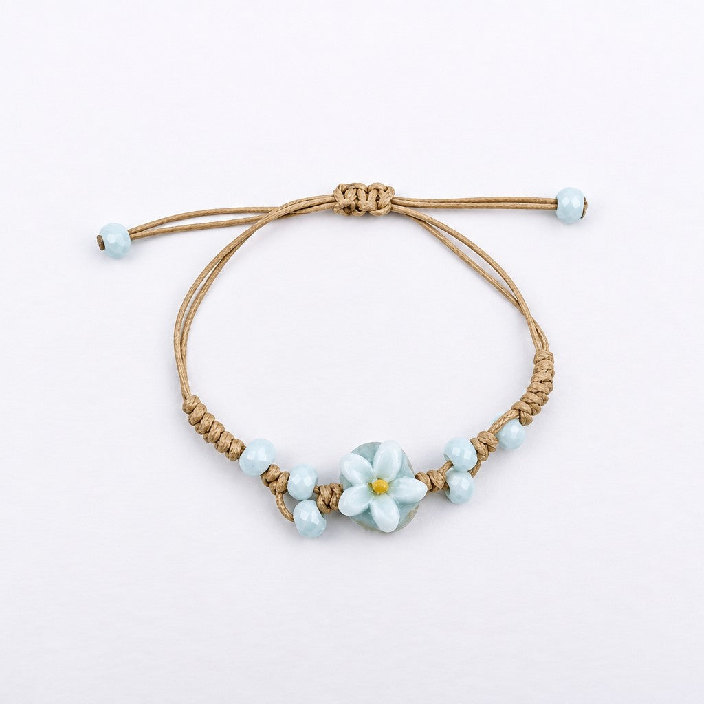 10pc Romantic Ceramic Flower Bracelet Set
