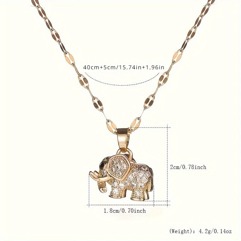 18k Dainty Elephant Pendant Necklace