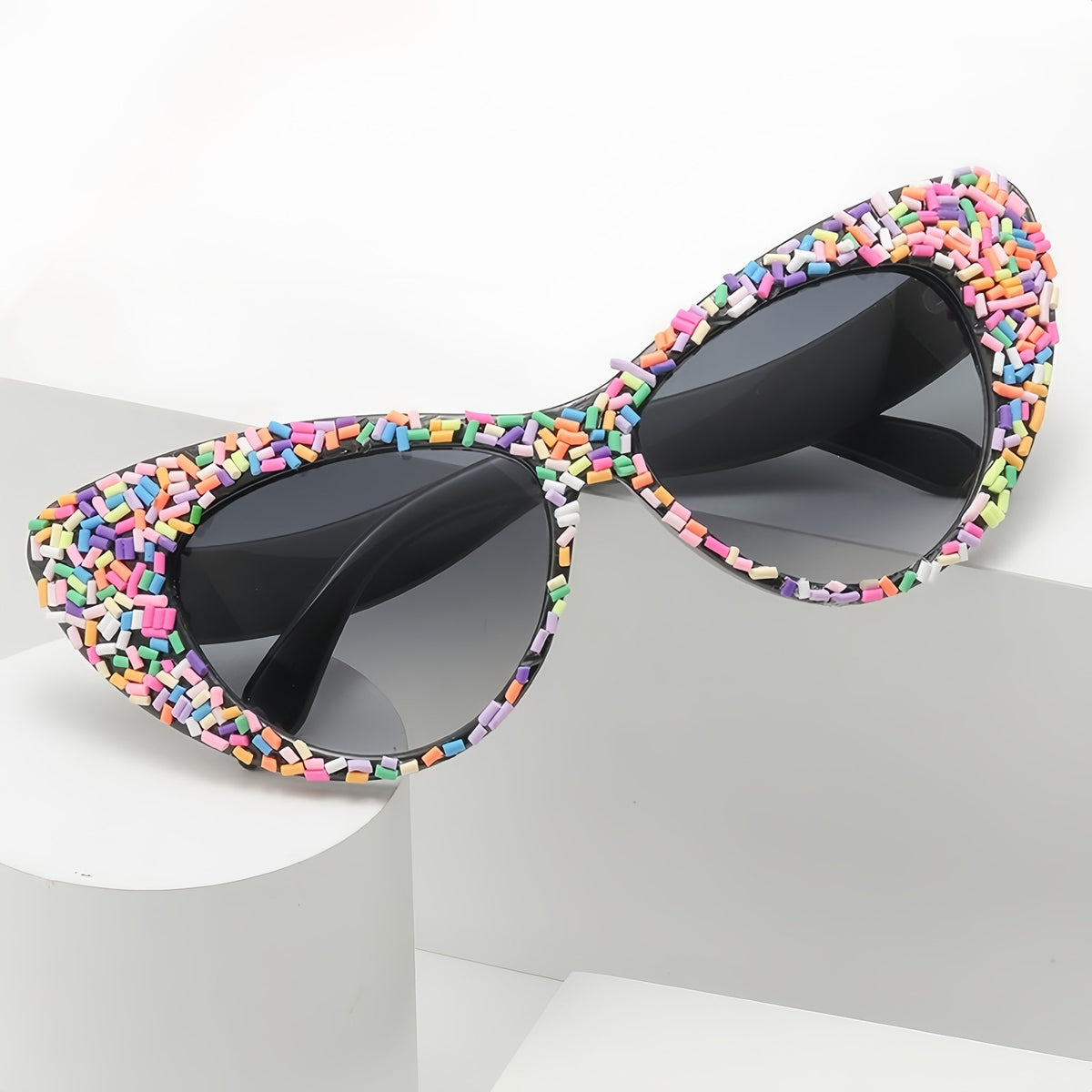 Classy Multicolor Gem Cat Eye Sunglasses