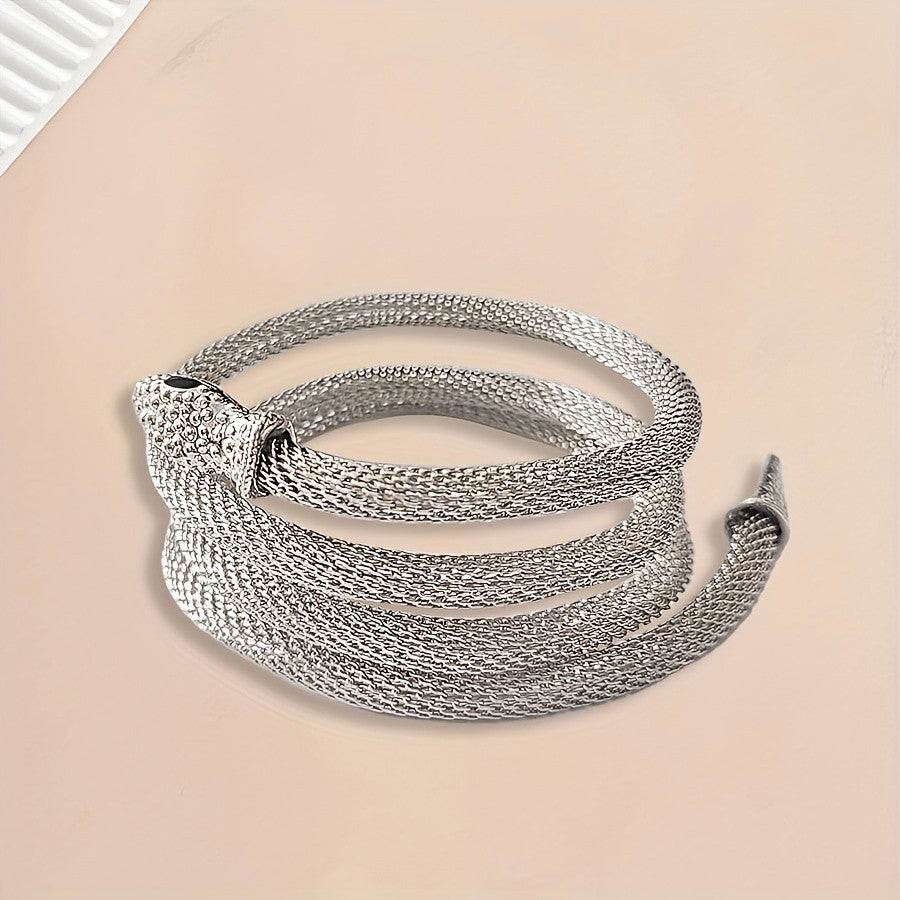 Statement Serpent Mesh Choker Necklace