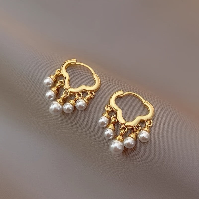 Elegant Cloud Pearl Drop Earrings