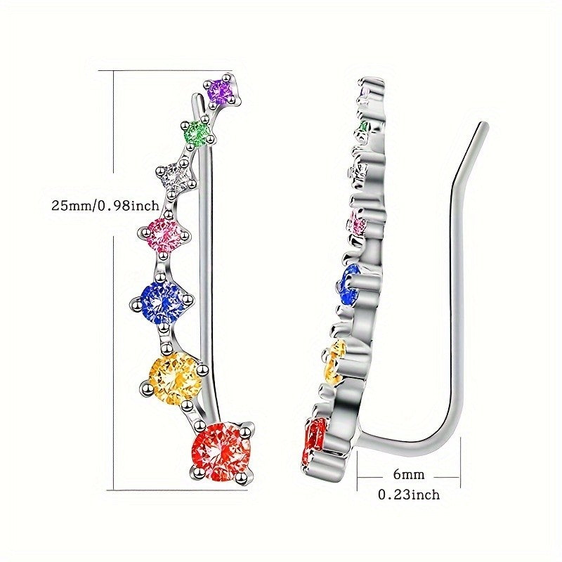 Dainty Rainbow Zirconia Ear Cuff