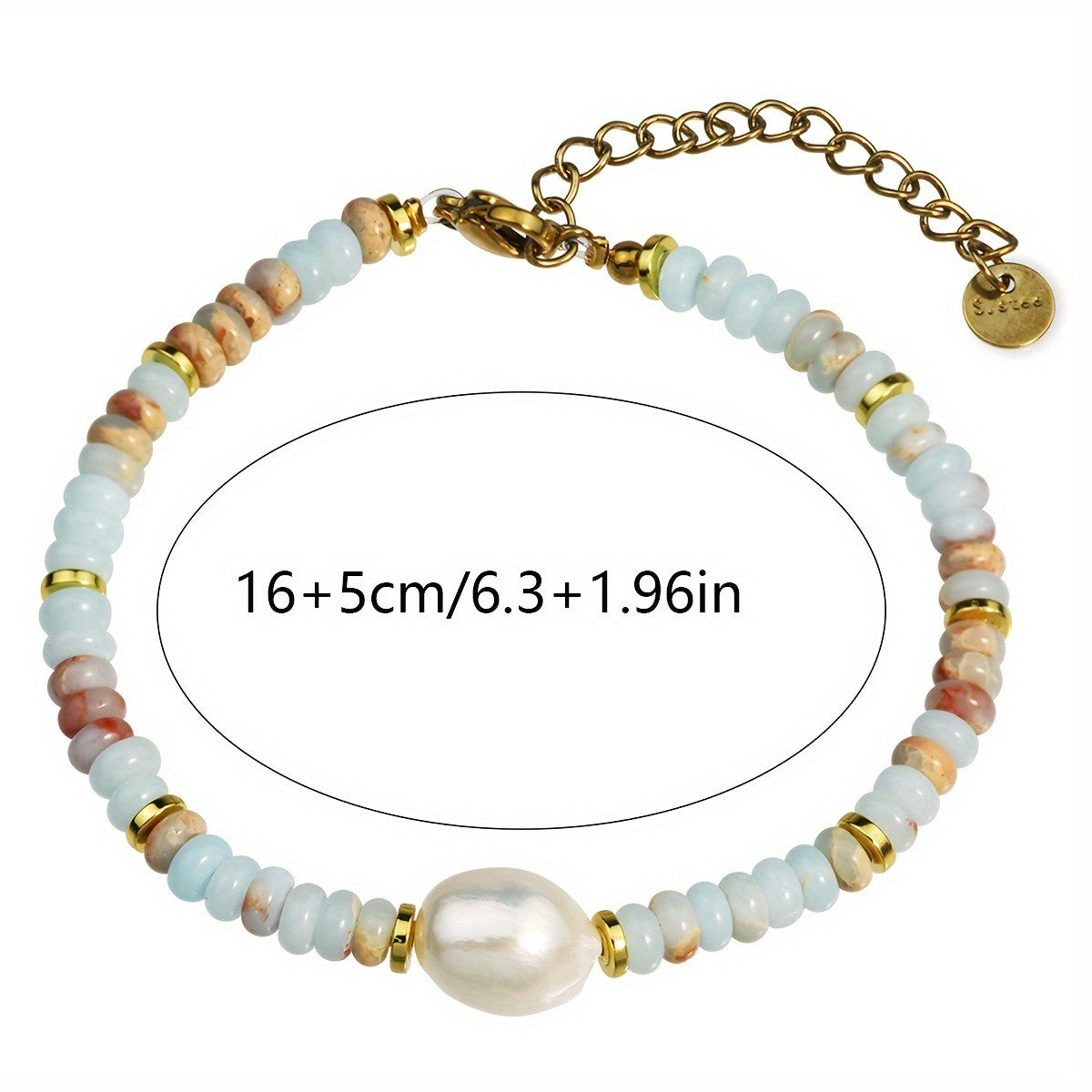 Dainty Layered Stone & Pearl Bracelet Set