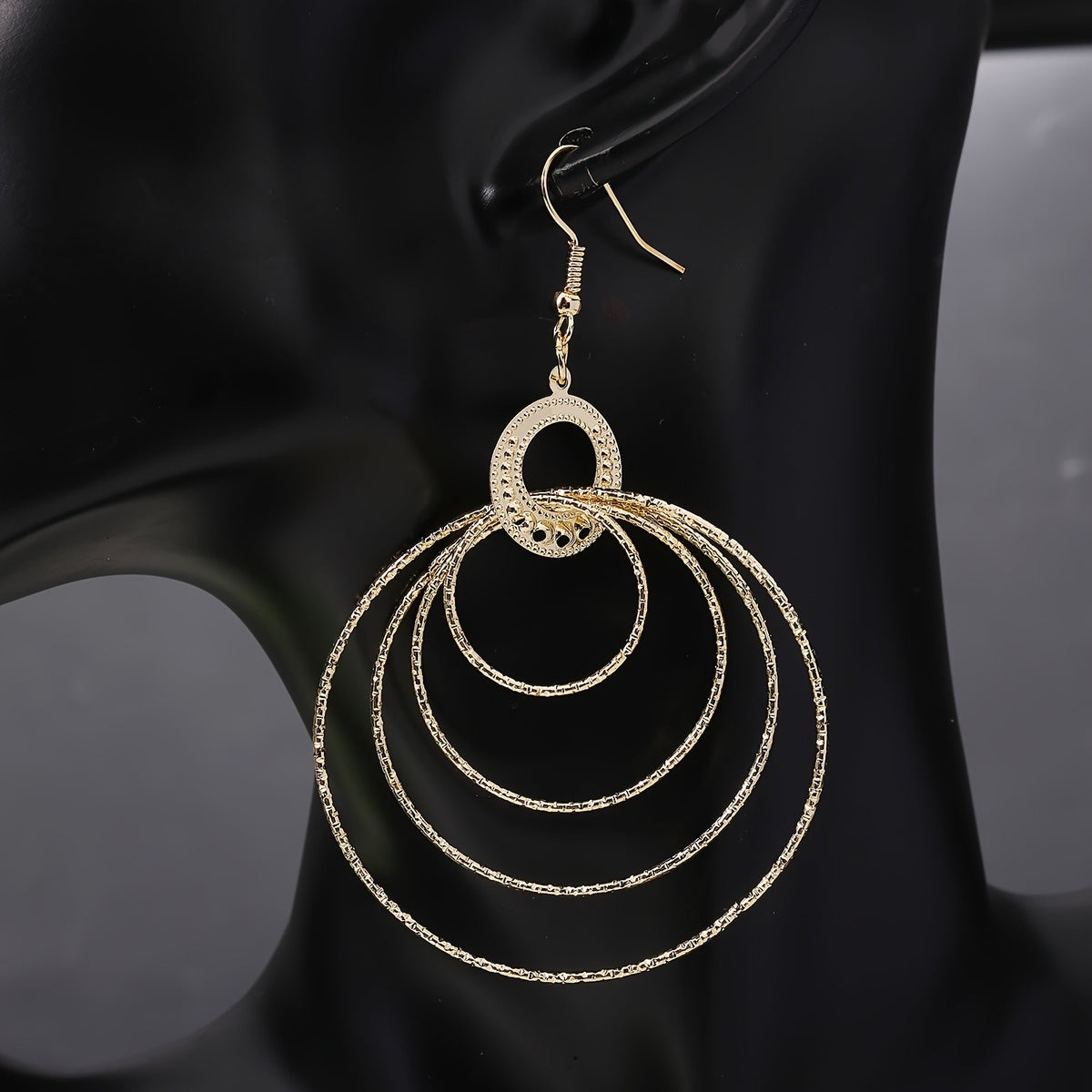 14k Boho Textured Spiral Hoop Earrings