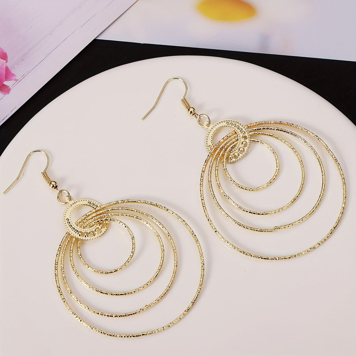 14k Boho Textured Spiral Hoop Earrings