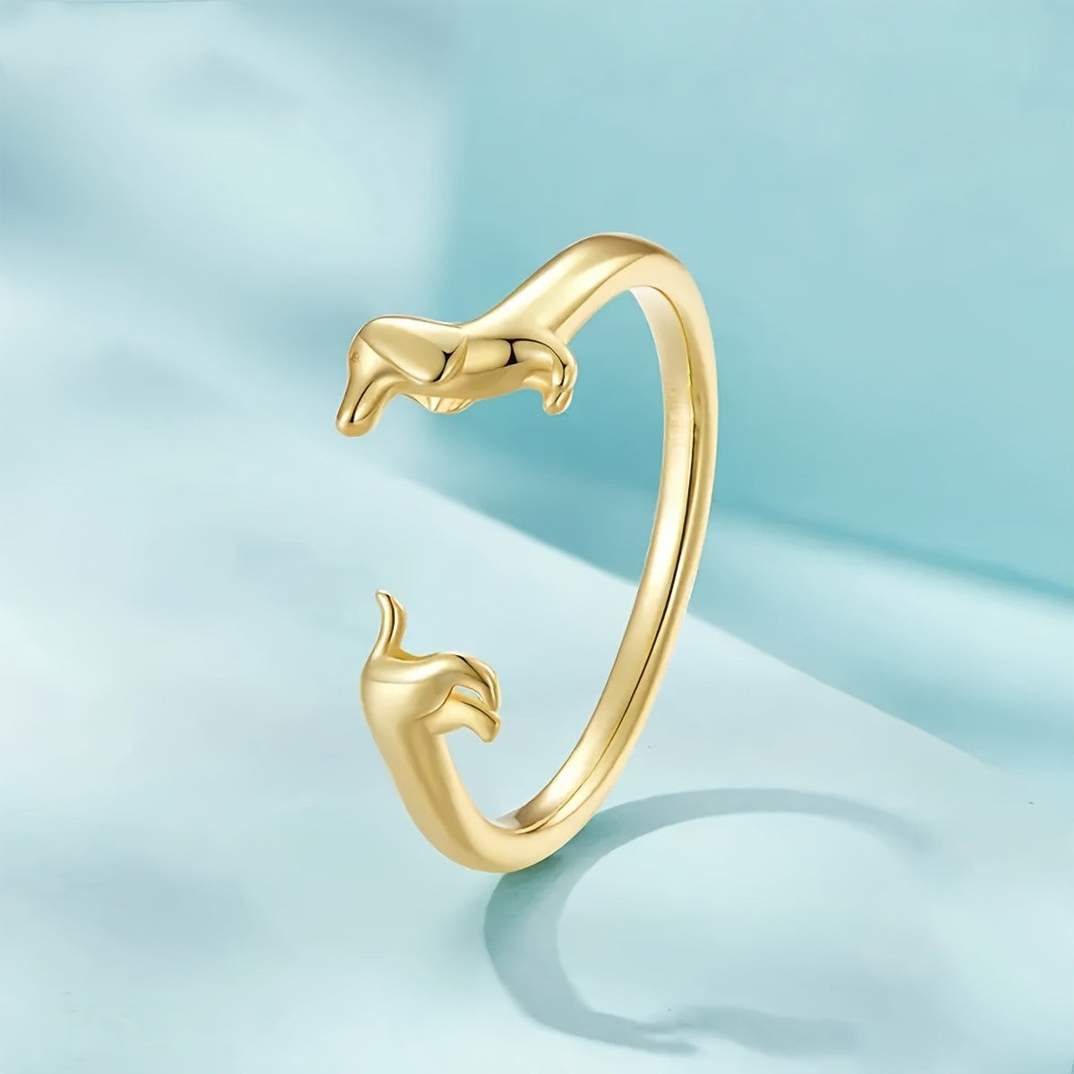 Boho Dachshund Puppy Ring Set