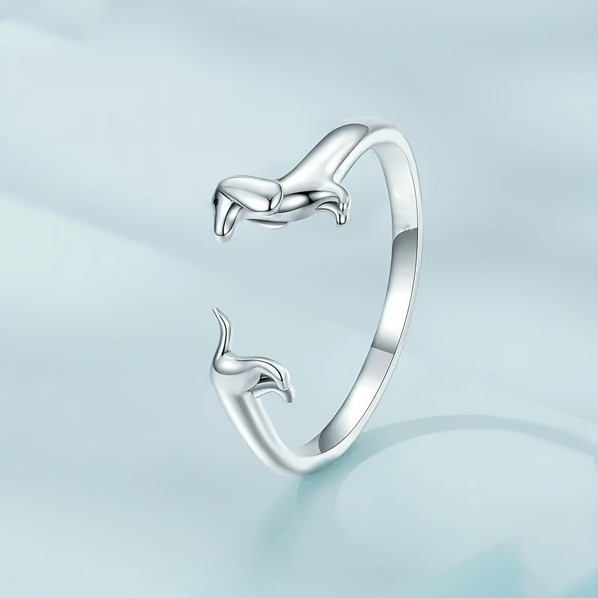 Boho Dachshund Puppy Ring Set