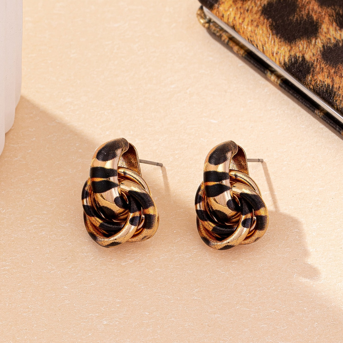 Classy Leopard Print Knot Earrings