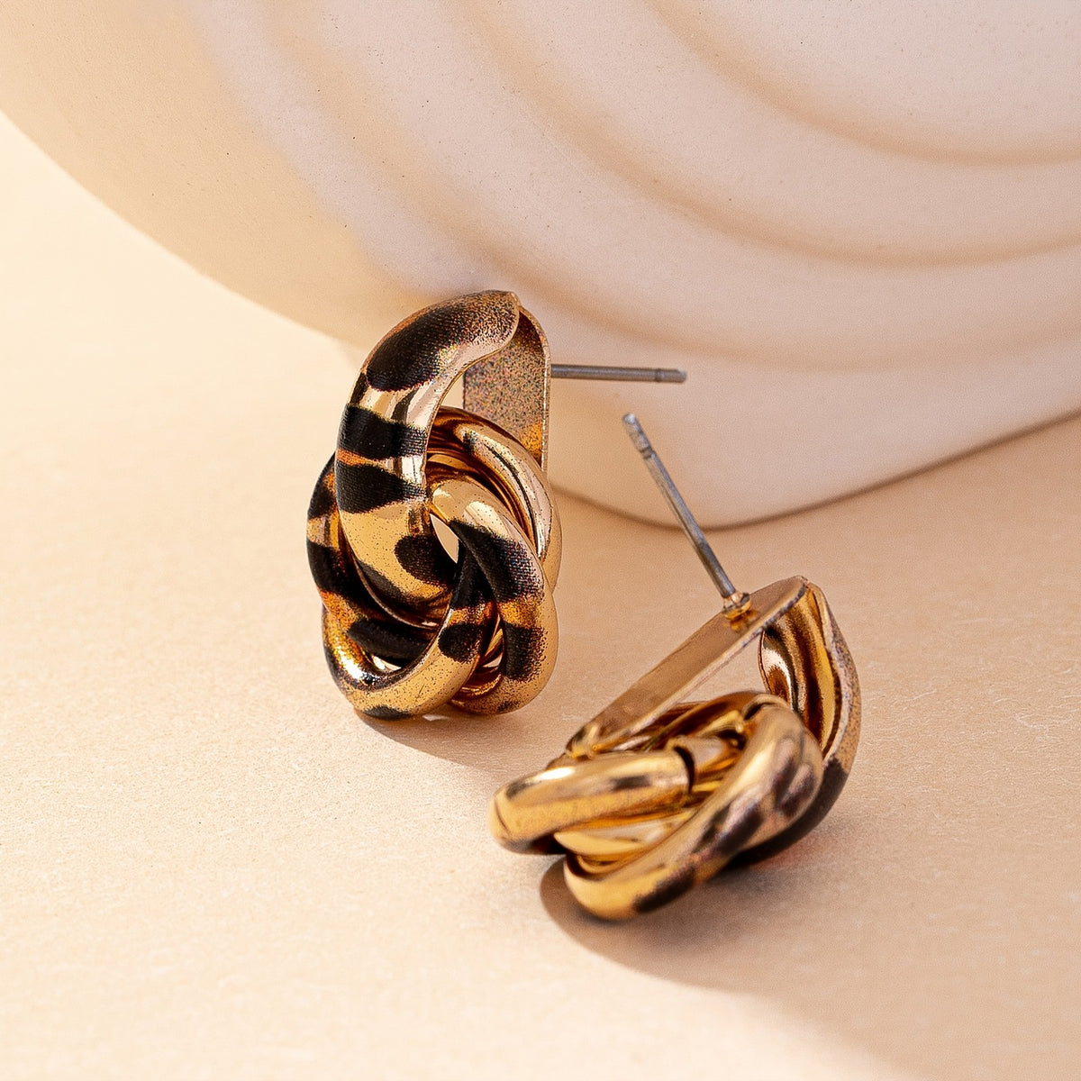 Classy Leopard Print Knot Earrings
