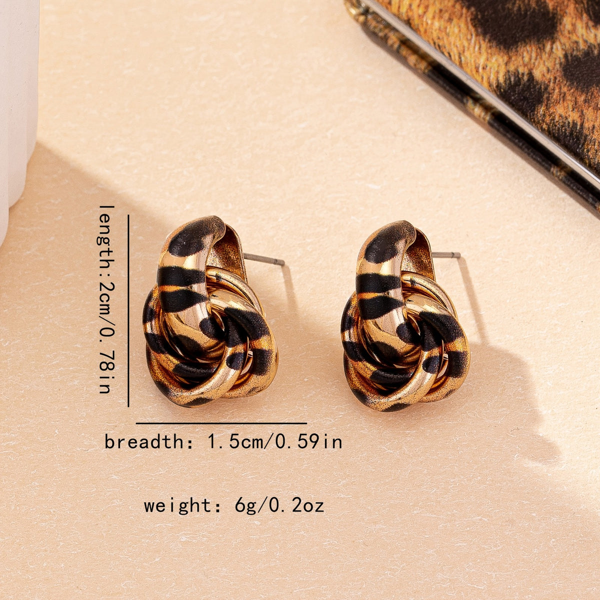 Classy Leopard Print Knot Earrings