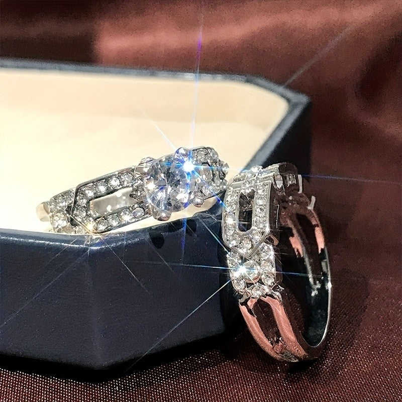 Classy Zircon Stacked Ring Set