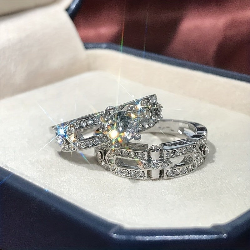 Classy Zircon Stacked Ring Set