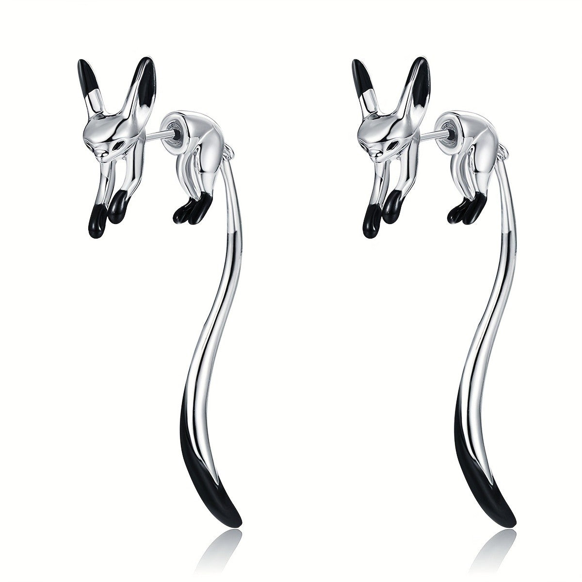 18k Elegant Fox Drop Earrings
