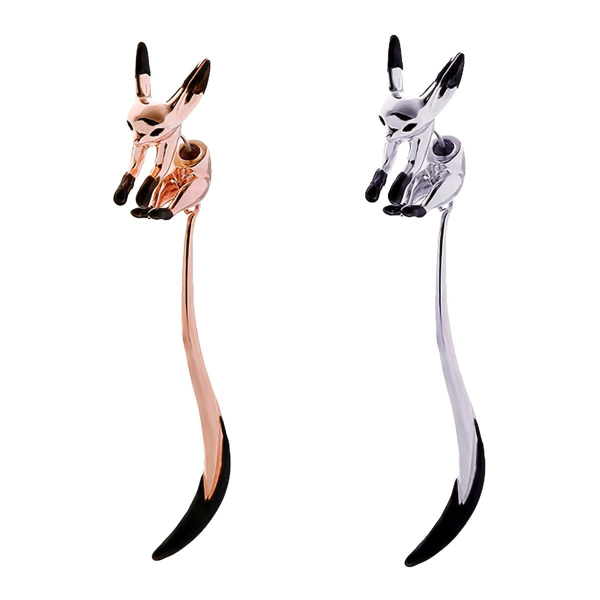 18k Elegant Fox Drop Earrings
