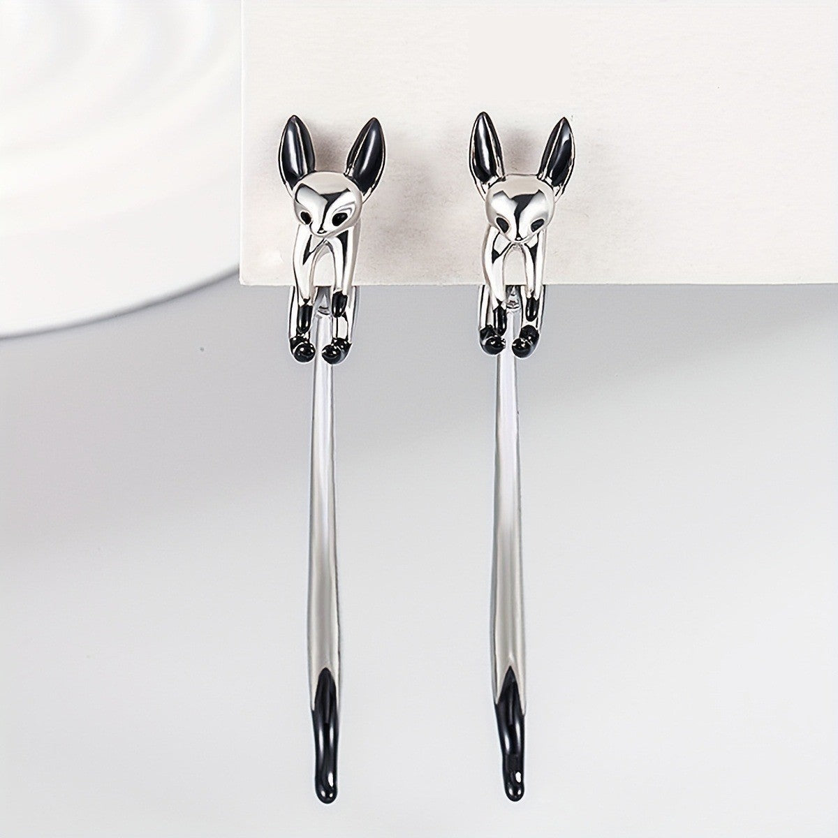 18k Elegant Fox Drop Earrings