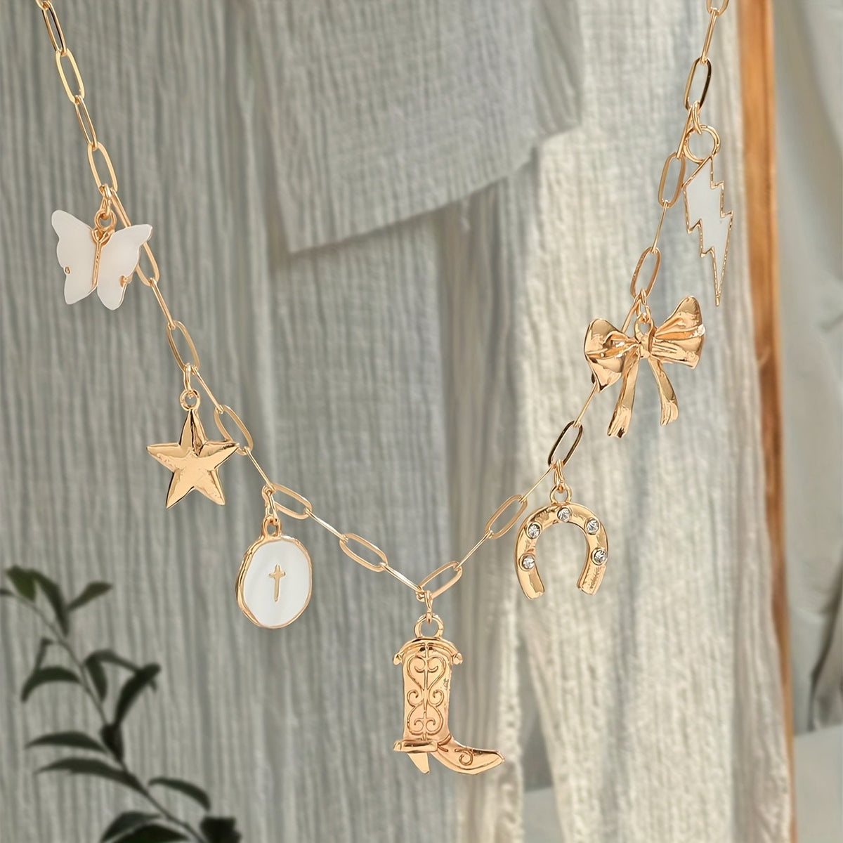 Dainty Cowboy Boot Charm Necklace